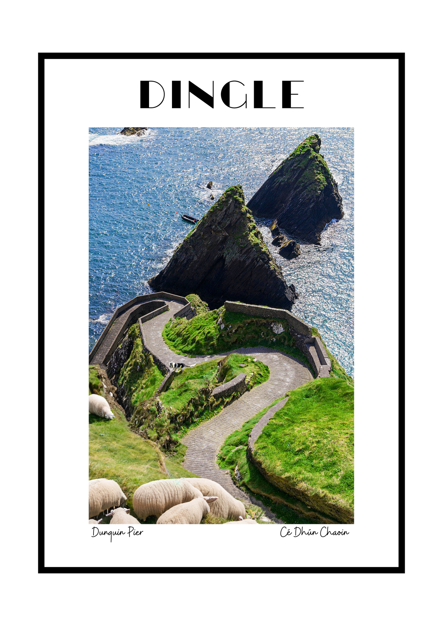 Dún Chaoin Pier Poster – Ireland's Most Westerly Point
Celebrate the beauty of Dún Chaoin Pier, now part of a national park and a gateway to the Blasket Islands, Ireland’s most westerly point. This stunning poster captures the iconic zigzag path, dramatic cliffs, and breathtaking Atlantic views.
🌿 Eco-Friendly Design
Printed on sustainable paper with eco-conscious materials, it reflects our dedication to preserving Ireland’s natural wonders.