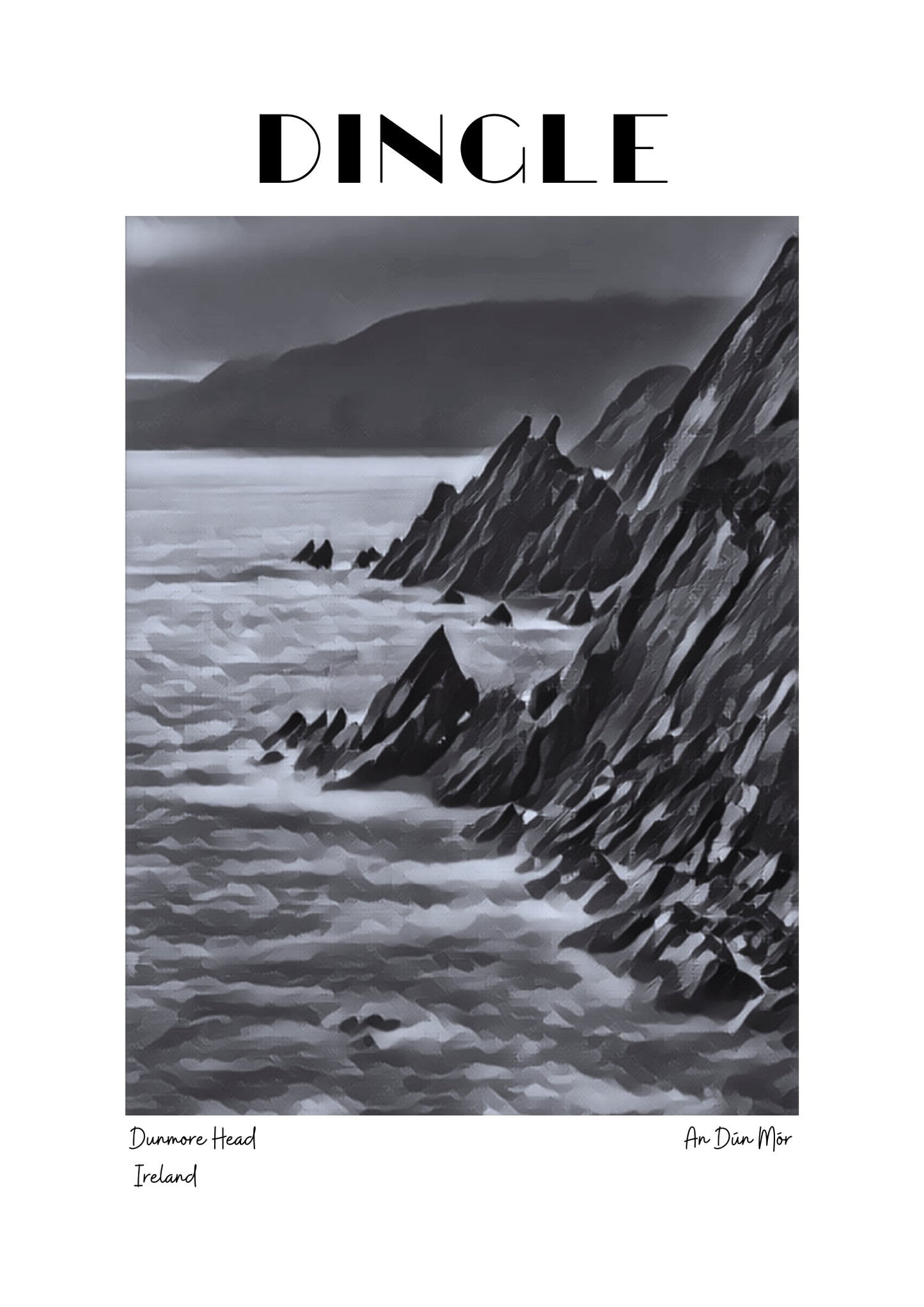 Dunmore Head Poster – Sustainable Art Inspired by Ireland's Wild Beauty
Capture the breathtaking allure of Dunmore Head, one of the most iconic landmarks on the Dingle Peninsula. This poster beautifully showcases Ireland's rugged coastline, with towering cliffs, lush greenery, and the vibrant blue Atlantic Ocean, embodying the raw, untamed beauty of the Wild Atlantic Way.
🌍 Sustainable & Eco-Friendly Craftsmanship:
Printed on recycled and sustainably sourced paper,