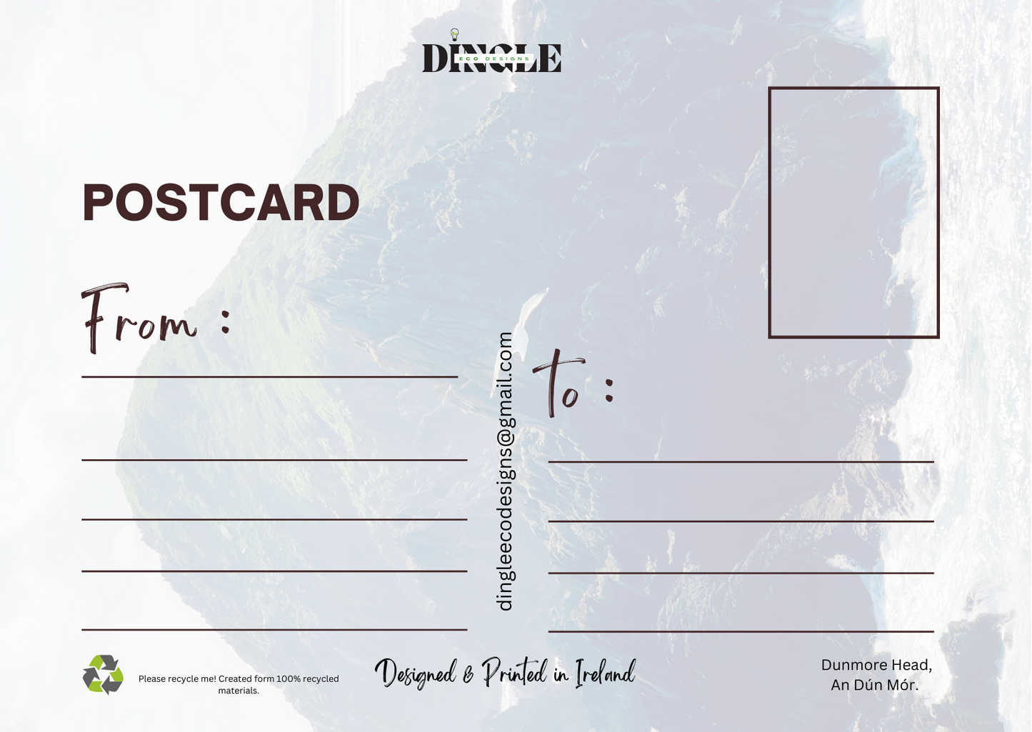 Dunmore Head – Majestic Beauty of the Dingle Peninsula | Eco-Friendly Art
Discover the rugged charm of Dunmore Head, an iconic landmark on the Dingle Peninsula 🌊. Known for its dramatic cliffs and breathtaking views, it perfectly captures the raw beauty of Ireland's coastline.
Key Features:
Towering cliffs that plunge into the Atlantic Ocean 🌅
The wild atlantic waters contrasting with lush green landscapes 🌱
A natural scene of unmatched splendor and beauty 🌟