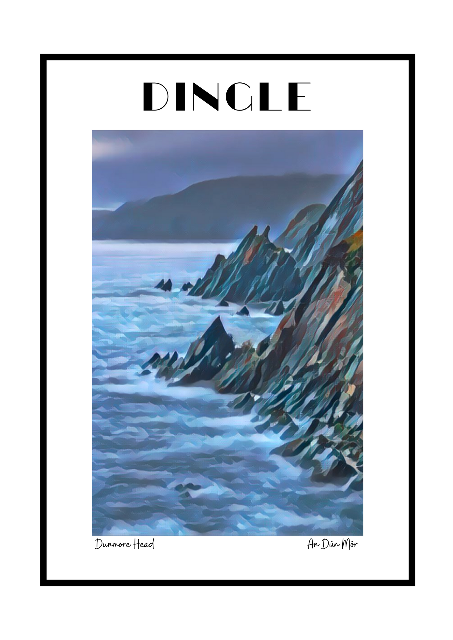 Dunmore Head Poster – Sustainable Art Inspired by Ireland's Wild Beauty
Capture the breathtaking allure of Dunmore Head, one of the most iconic landmarks on the Dingle Peninsula. This poster beautifully showcases Ireland's rugged coastline, with towering cliffs, lush greenery, and the vibrant blue Atlantic Ocean, embodying the raw, untamed beauty of the Wild Atlantic Way.
🌍 Sustainable & Eco-Friendly Craftsmanship:
Printed on recycled and sustainably sourced paper,