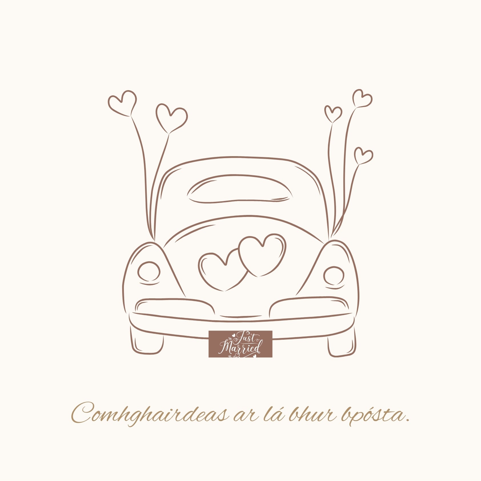 Eco-Friendly Wedding Greeting Cards - Irish Charm

Celebrate love with our eco-friendly wedding card, a vintage car, crafted from 100% recycled paper. Featuring heartfelt messages in both&nbsp;Irish ("Comhghairdeas") and English ("Congratulations"), each card brings a touch of Dingle's magic to your greetings.

🌿 Sustainable Design: Made with recycled paper to help protect the planet.
💚 Irish Charm: Celebrate with a bit of local Dingle beauty.
